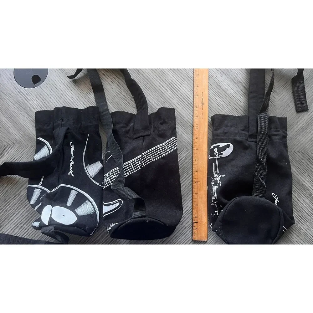 Three Jack Daniels Black Limited Edition Canvas Cinch Sack Bags Guitar Drums